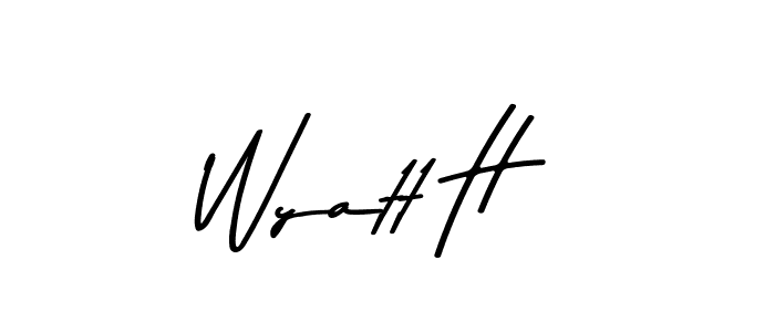 This is the best signature style for the Wyatt H name. Also you like these signature font (Asem Kandis PERSONAL USE). Mix name signature. Wyatt H signature style 9 images and pictures png