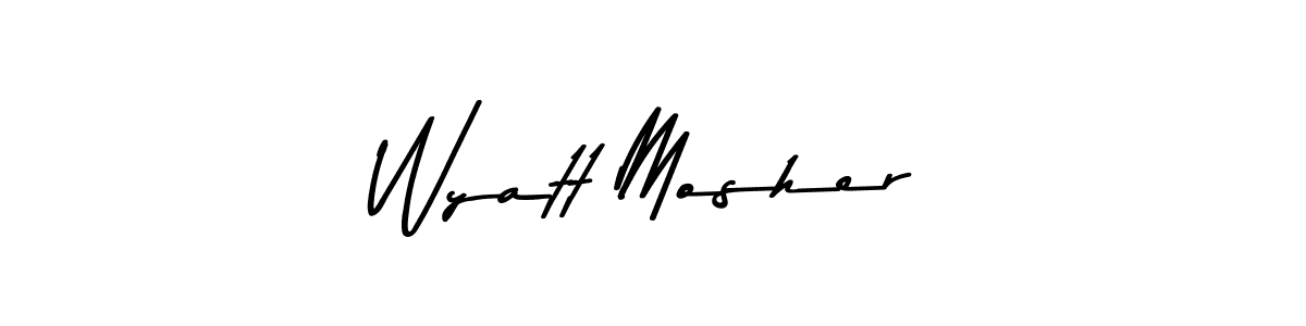 How to make Wyatt Mosher name signature. Use Asem Kandis PERSONAL USE style for creating short signs online. This is the latest handwritten sign. Wyatt Mosher signature style 9 images and pictures png