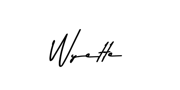 Create a beautiful signature design for name Wyette. With this signature (Asem Kandis PERSONAL USE) fonts, you can make a handwritten signature for free. Wyette signature style 9 images and pictures png