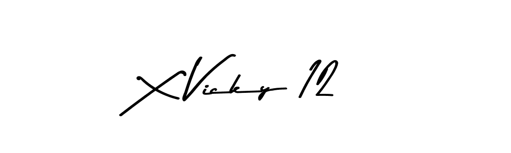 X Vicky 12 stylish signature style. Best Handwritten Sign (Asem Kandis PERSONAL USE) for my name. Handwritten Signature Collection Ideas for my name X Vicky 12. X Vicky 12 signature style 9 images and pictures png