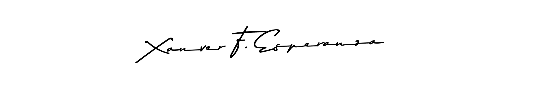 The best way (Asem Kandis PERSONAL USE) to make a short signature is to pick only two or three words in your name. The name Xanver F. Esperanza include a total of six letters. For converting this name. Xanver F. Esperanza signature style 9 images and pictures png