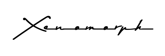 Looking for an artistic signature for Xenomorph? The Asem Kandis PERSONAL USE calligraphy style gives a sophisticated flow suitable for business cards and emails. Xenomorph signature style 9 images and pictures png