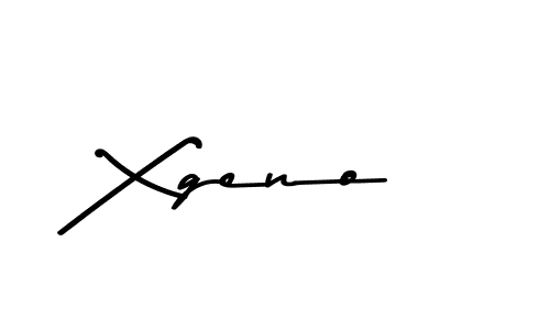 Make a beautiful signature design for name Xgeno. With this signature (Asem Kandis PERSONAL USE) style, you can create a handwritten signature for free. Xgeno signature style 9 images and pictures png
