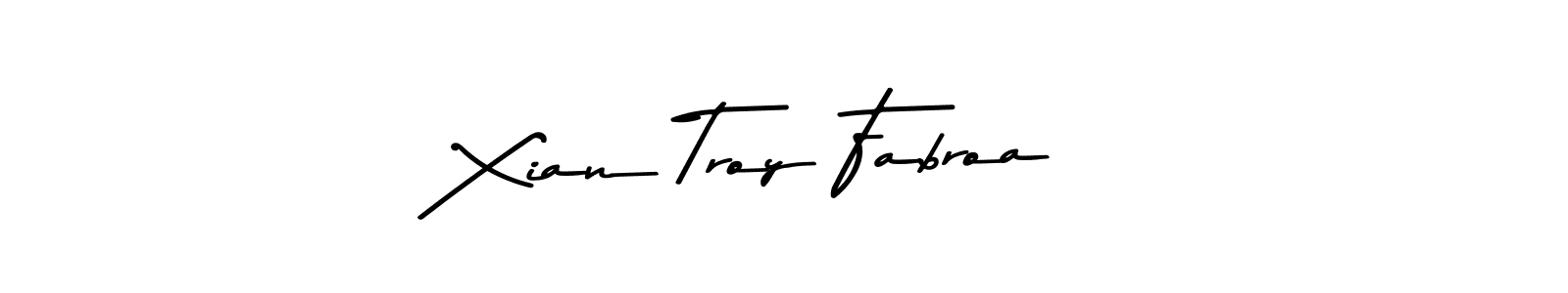 Create a beautiful signature design for name Xian Troy Fabroa. With this signature (Asem Kandis PERSONAL USE) fonts, you can make a handwritten signature for free. Xian Troy Fabroa signature style 9 images and pictures png