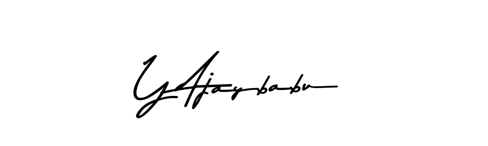 This is the best signature style for the Y Ajaybabu name. Also you like these signature font (Asem Kandis PERSONAL USE). Mix name signature. Y Ajaybabu signature style 9 images and pictures png