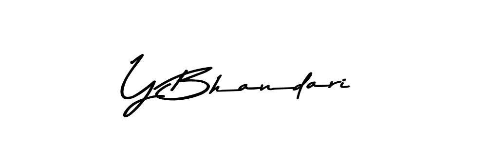 Create a beautiful signature design for name Y Bhandari. With this signature (Asem Kandis PERSONAL USE) fonts, you can make a handwritten signature for free. Y Bhandari signature style 9 images and pictures png