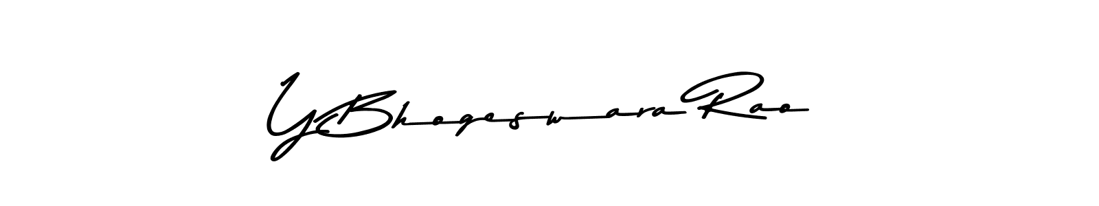 How to make Y Bhogeswara Rao name signature. Use Asem Kandis PERSONAL USE style for creating short signs online. This is the latest handwritten sign. Y Bhogeswara Rao signature style 9 images and pictures png