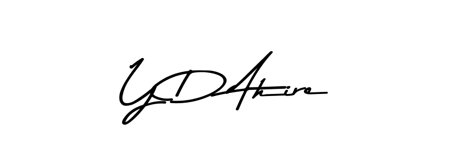 Create a beautiful signature design for name Y D Ahire. With this signature (Asem Kandis PERSONAL USE) fonts, you can make a handwritten signature for free. Y D Ahire signature style 9 images and pictures png