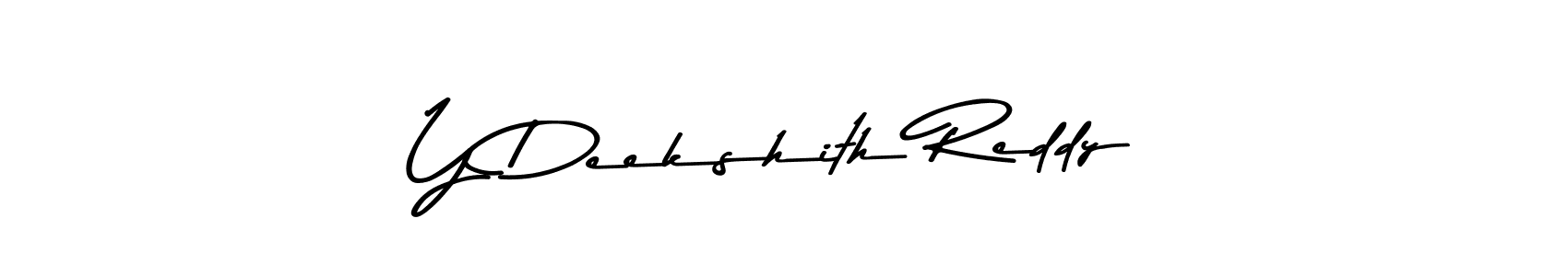 The best way (Asem Kandis PERSONAL USE) to make a short signature is to pick only two or three words in your name. The name Y Deekshith Reddy include a total of six letters. For converting this name. Y Deekshith Reddy signature style 9 images and pictures png