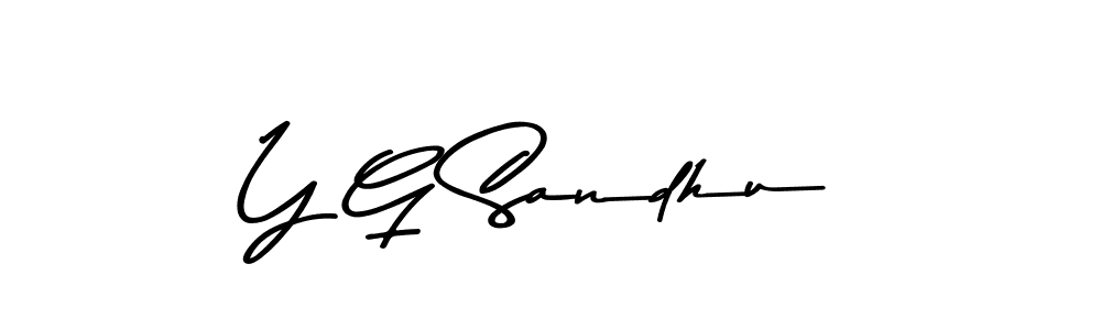 Create a beautiful signature design for name Y G Sandhu. With this signature (Asem Kandis PERSONAL USE) fonts, you can make a handwritten signature for free. Y G Sandhu signature style 9 images and pictures png