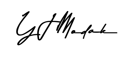 A dynamic signature style for Y J Modak using Asem Kandis PERSONAL USE script. Designed to look authentic, handwritten, and professional. Y J Modak signature style 9 images and pictures png