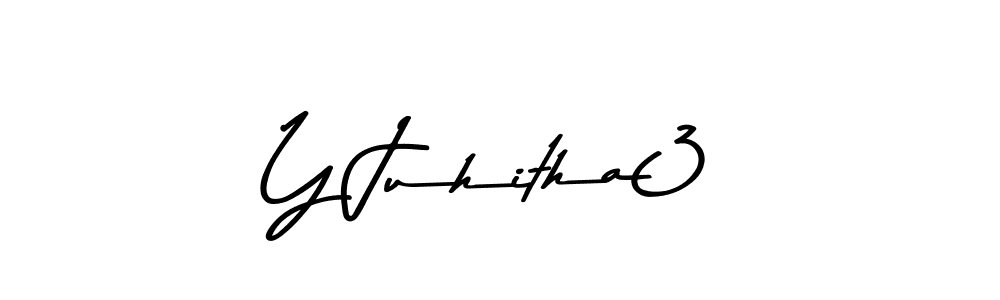 Also You can easily find your signature by using the search form. We will create Y Juhitha3 name handwritten signature images for you free of cost using Asem Kandis PERSONAL USE sign style. Y Juhitha3 signature style 9 images and pictures png