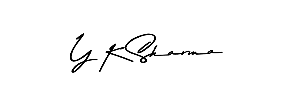 Create a beautiful signature design for name Y K Sharma. With this signature (Asem Kandis PERSONAL USE) fonts, you can make a handwritten signature for free. Y K Sharma signature style 9 images and pictures png