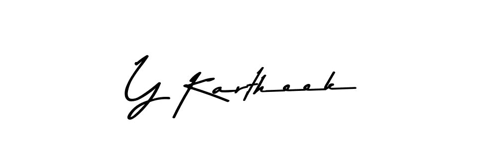 Create a beautiful signature design for name Y Kartheek. With this signature (Asem Kandis PERSONAL USE) fonts, you can make a handwritten signature for free. Y Kartheek signature style 9 images and pictures png