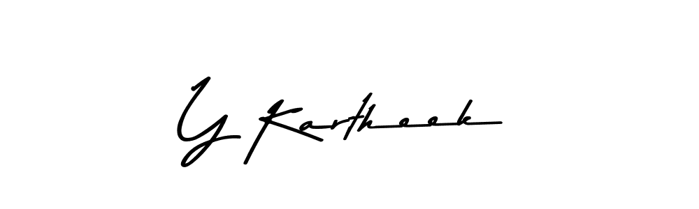 Create a beautiful signature design for name Y Kartheek. With this signature (Asem Kandis PERSONAL USE) fonts, you can make a handwritten signature for free. Y Kartheek signature style 9 images and pictures png