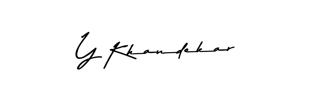 Create a beautiful signature design for name Y Khandekar. With this signature (Asem Kandis PERSONAL USE) fonts, you can make a handwritten signature for free. Y Khandekar signature style 9 images and pictures png