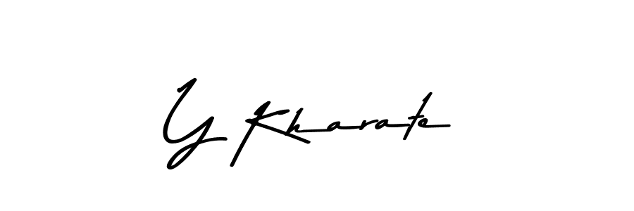 How to make Y Kharate name signature. Use Asem Kandis PERSONAL USE style for creating short signs online. This is the latest handwritten sign. Y Kharate signature style 9 images and pictures png