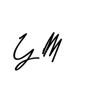 Make a beautiful signature design for name Y M. With this signature (Asem Kandis PERSONAL USE) style, you can create a handwritten signature for free. Y M signature style 9 images and pictures png