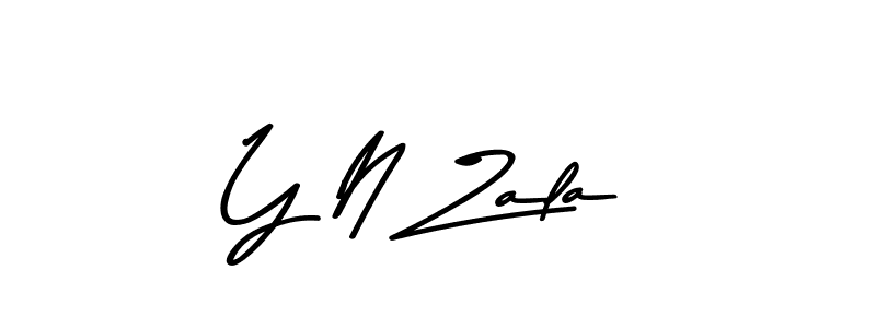 Design your own signature with our free online signature maker. With this signature software, you can create a handwritten (Asem Kandis PERSONAL USE) signature for name Y N Zala. Y N Zala signature style 9 images and pictures png