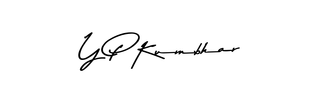 Create a beautiful signature design for name Y P Kumbhar. With this signature (Asem Kandis PERSONAL USE) fonts, you can make a handwritten signature for free. Y P Kumbhar signature style 9 images and pictures png
