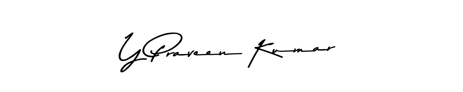 This is the best signature style for the Y Praveen Kumar name. Also you like these signature font (Asem Kandis PERSONAL USE). Mix name signature. Y Praveen Kumar signature style 9 images and pictures png