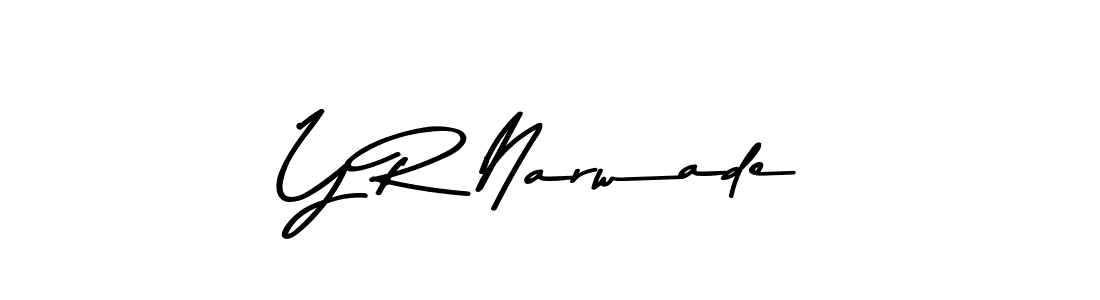 Create a beautiful signature design for name Y R Narwade. With this signature (Asem Kandis PERSONAL USE) fonts, you can make a handwritten signature for free. Y R Narwade signature style 9 images and pictures png