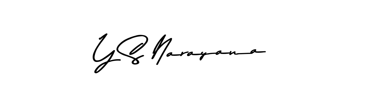 Make a beautiful signature design for name Y S Narayana. With this signature (Asem Kandis PERSONAL USE) style, you can create a handwritten signature for free. Y S Narayana signature style 9 images and pictures png