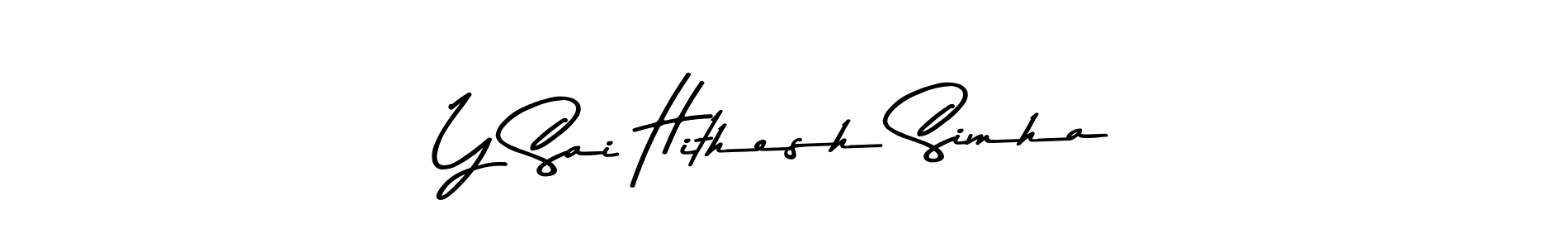 Make a beautiful signature design for name Y Sai Hithesh Simha. Use this online signature maker to create a handwritten signature for free. Y Sai Hithesh Simha signature style 9 images and pictures png