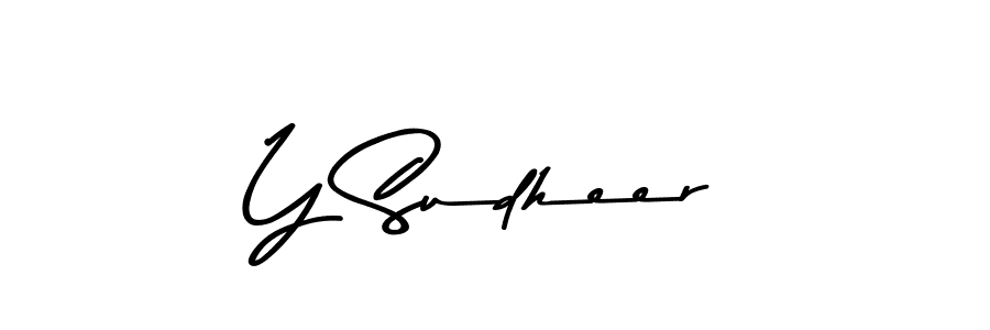 Create a beautiful signature design for name Y Sudheer. With this signature (Asem Kandis PERSONAL USE) fonts, you can make a handwritten signature for free. Y Sudheer signature style 9 images and pictures png