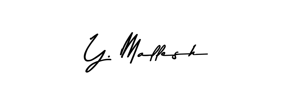 How to make Y. Mallesh name signature. Use Asem Kandis PERSONAL USE style for creating short signs online. This is the latest handwritten sign. Y. Mallesh signature style 9 images and pictures png