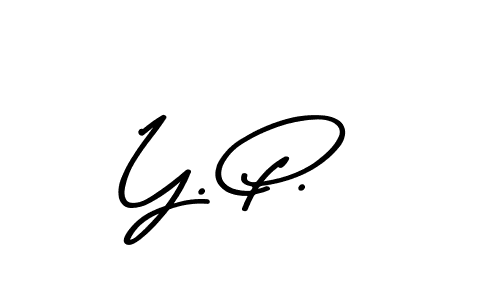 Make a beautiful signature design for name Y. P.. With this signature (Asem Kandis PERSONAL USE) style, you can create a handwritten signature for free. Y. P. signature style 9 images and pictures png