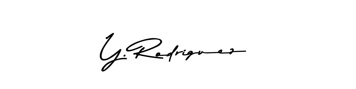 How to make Y. Rodriguez name signature. Use Asem Kandis PERSONAL USE style for creating short signs online. This is the latest handwritten sign. Y. Rodriguez signature style 9 images and pictures png