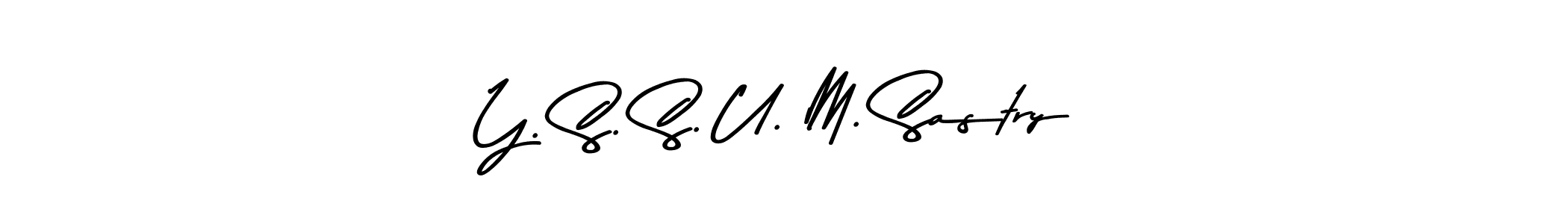 Also You can easily find your signature by using the search form. We will create Y. S. S. U. M. Sastry name handwritten signature images for you free of cost using Asem Kandis PERSONAL USE sign style. Y. S. S. U. M. Sastry signature style 9 images and pictures png