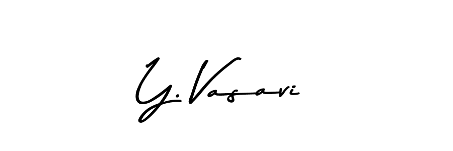 Create a beautiful signature design for name Y. Vasavi. With this signature (Asem Kandis PERSONAL USE) fonts, you can make a handwritten signature for free. Y. Vasavi signature style 9 images and pictures png