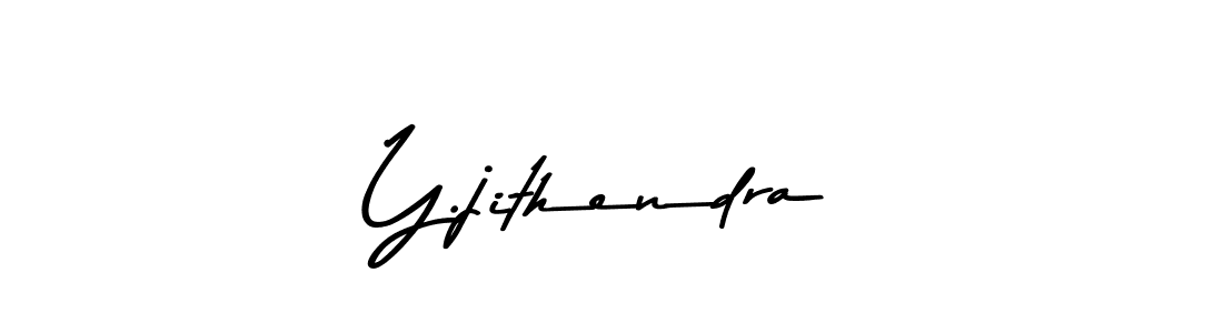 Make a beautiful signature design for name Y.jithendra. With this signature (Asem Kandis PERSONAL USE) style, you can create a handwritten signature for free. Y.jithendra signature style 9 images and pictures png