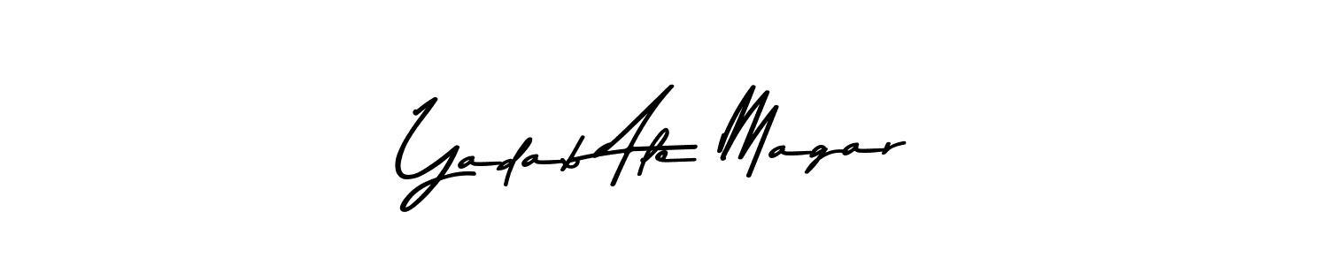 How to make Yadab Ale Magar name signature. Use Asem Kandis PERSONAL USE style for creating short signs online. This is the latest handwritten sign. Yadab Ale Magar signature style 9 images and pictures png