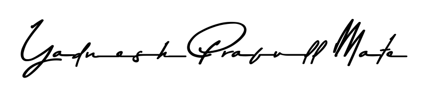 A sleek calligraphic signature for name Yadnesh Prafull Mate utilizing Asem Kandis PERSONAL USE styling. Great for adding personal signatures to photos and art. Yadnesh Prafull Mate signature style 9 images and pictures png