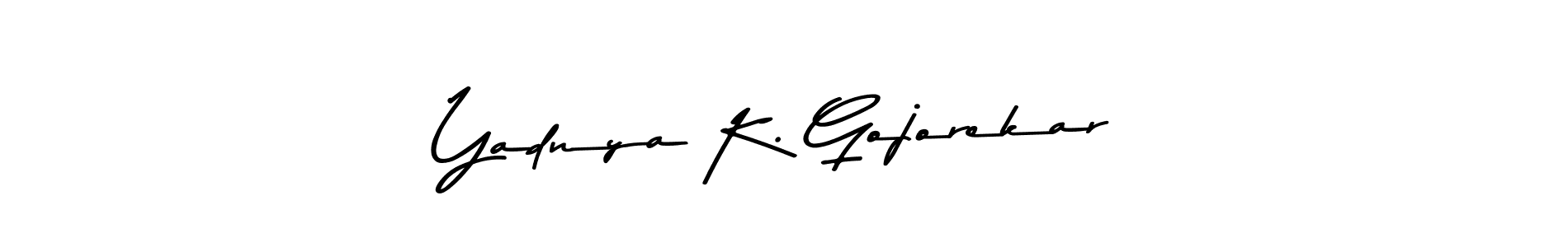 Make a beautiful signature design for name Yadnya K. Gojorekar. With this signature (Asem Kandis PERSONAL USE) style, you can create a handwritten signature for free. Yadnya K. Gojorekar signature style 9 images and pictures png