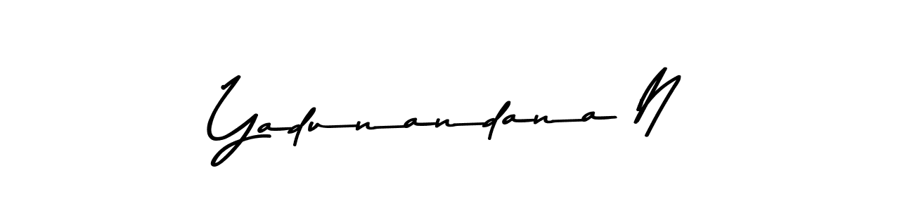 Create a beautiful signature design for name Yadunandana N. With this signature (Asem Kandis PERSONAL USE) fonts, you can make a handwritten signature for free. Yadunandana N signature style 9 images and pictures png