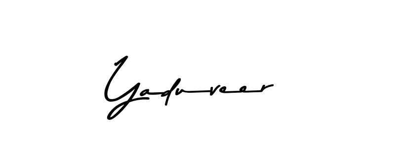 Create a beautiful signature design for name Yaduveer. With this signature (Asem Kandis PERSONAL USE) fonts, you can make a handwritten signature for free. Yaduveer signature style 9 images and pictures png