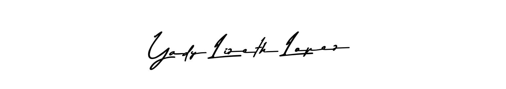 Make a beautiful signature design for name Yady Lizeth Lopez. With this signature (Asem Kandis PERSONAL USE) style, you can create a handwritten signature for free. Yady Lizeth Lopez signature style 9 images and pictures png