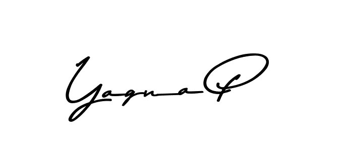 Make a beautiful signature design for name Yagna P. With this signature (Asem Kandis PERSONAL USE) style, you can create a handwritten signature for free. Yagna P signature style 9 images and pictures png