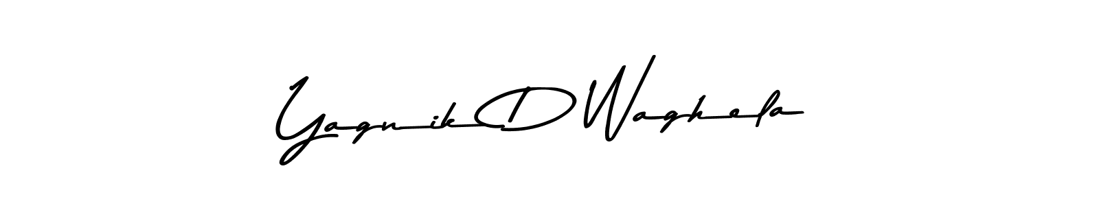 Create a beautiful signature design for name Yagnik D Waghela. With this signature (Asem Kandis PERSONAL USE) fonts, you can make a handwritten signature for free. Yagnik D Waghela signature style 9 images and pictures png