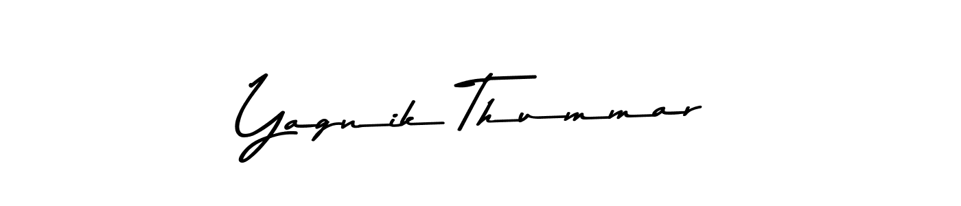 Design your own signature with our free online signature maker. With this signature software, you can create a handwritten (Asem Kandis PERSONAL USE) signature for name Yagnik Thummar. Yagnik Thummar signature style 9 images and pictures png