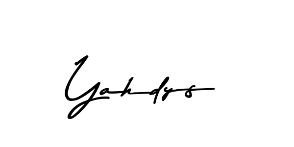How to make Yahdys name signature. Use Asem Kandis PERSONAL USE style for creating short signs online. This is the latest handwritten sign. Yahdys signature style 9 images and pictures png