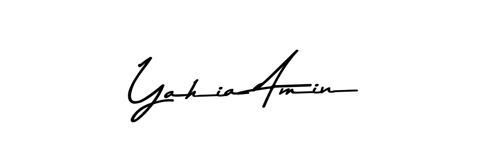 How to make Yahia Amin name signature. Use Asem Kandis PERSONAL USE style for creating short signs online. This is the latest handwritten sign. Yahia Amin signature style 9 images and pictures png