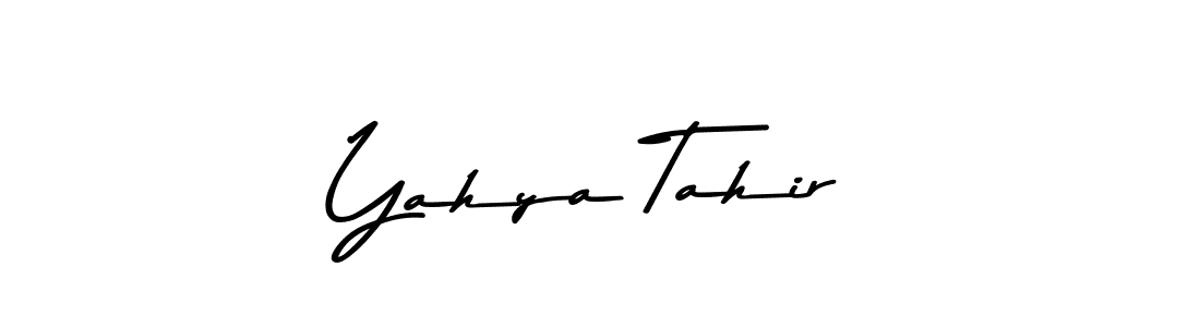 How to make Yahya Tahir name signature. Use Asem Kandis PERSONAL USE style for creating short signs online. This is the latest handwritten sign. Yahya Tahir signature style 9 images and pictures png