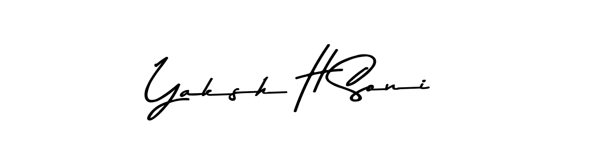 The best way (Asem Kandis PERSONAL USE) to make a short signature is to pick only two or three words in your name. The name Yaksh H Soni include a total of six letters. For converting this name. Yaksh H Soni signature style 9 images and pictures png