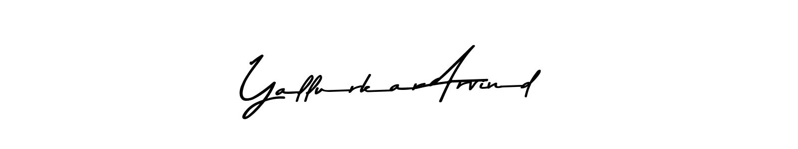 How to make Yallurkar Arvind name signature. Use Asem Kandis PERSONAL USE style for creating short signs online. This is the latest handwritten sign. Yallurkar Arvind signature style 9 images and pictures png