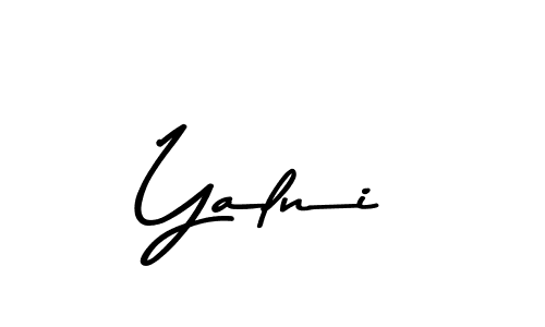 How to make Yalni name signature. Use Asem Kandis PERSONAL USE style for creating short signs online. This is the latest handwritten sign. Yalni signature style 9 images and pictures png